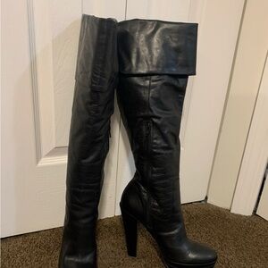 Carlos Santana Black Over the Knee Boots